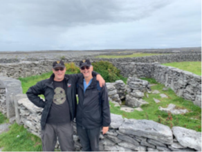 Celtic Christianity Pilgrim leaders Michael Mitton and Russ Parker at an old celtic christian site 